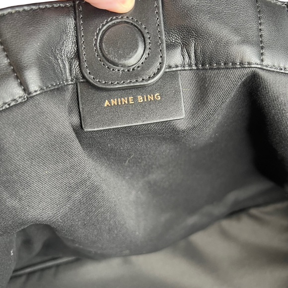 Anine Bing Black Large Recycled Leather Rio Tote - Picture 9 of 11